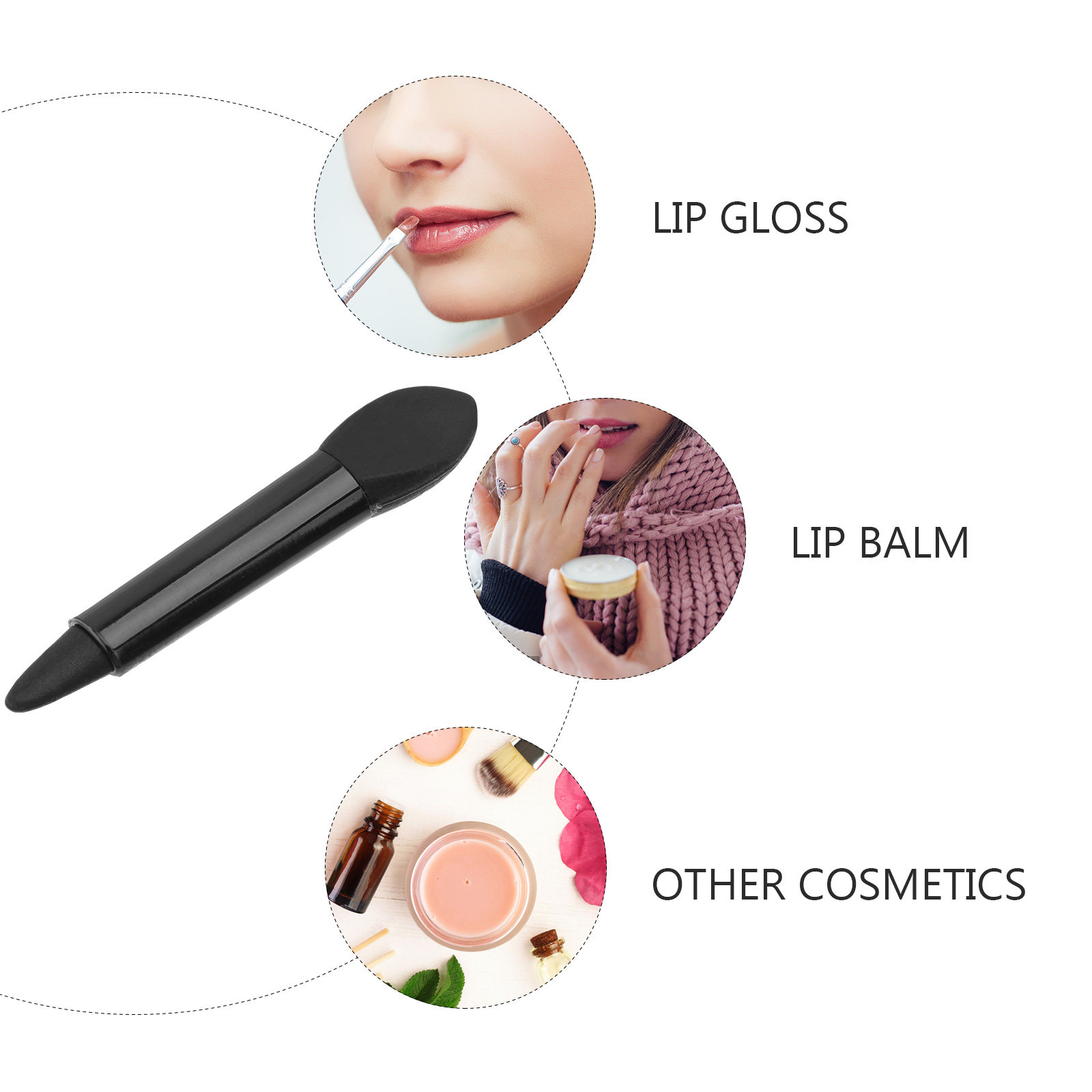 Lip Balm - 1 комплект: двусторонняя силиконовая кисть для